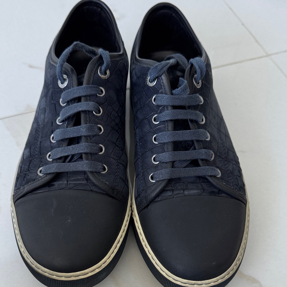 Lanvin Textured Blue men’s  sneakers